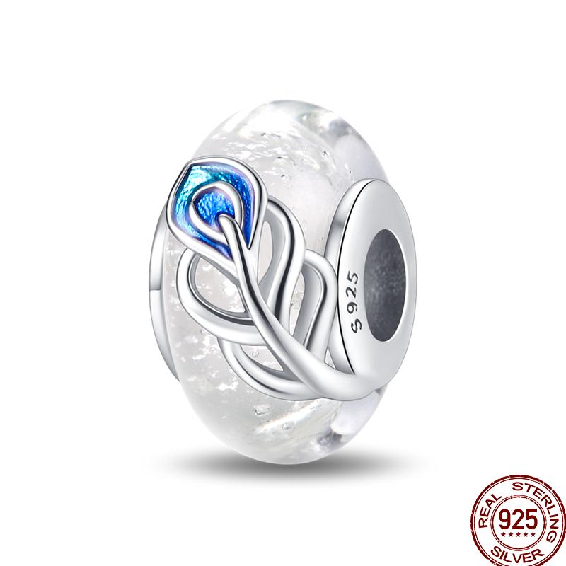 Colorful Round Beads Copper Butterfly Spring Series Pendant Suitable For Pan Original Bracelet Diy Jewelry Gift