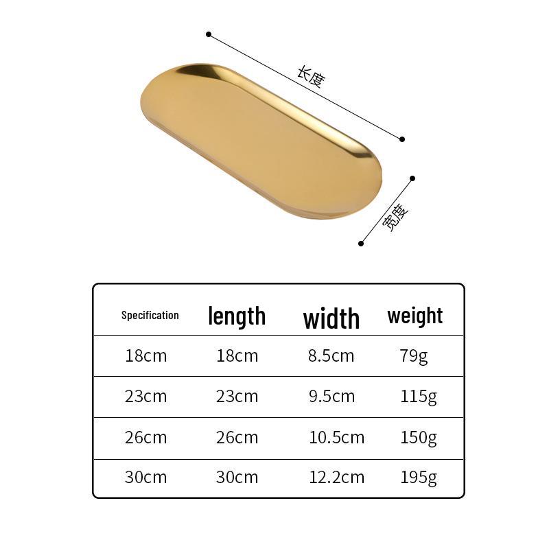 Stainless Steel Oval Dessert Plate - Creative Restaurant Tray, Korean Gold Serving Dish, Custom Logo.