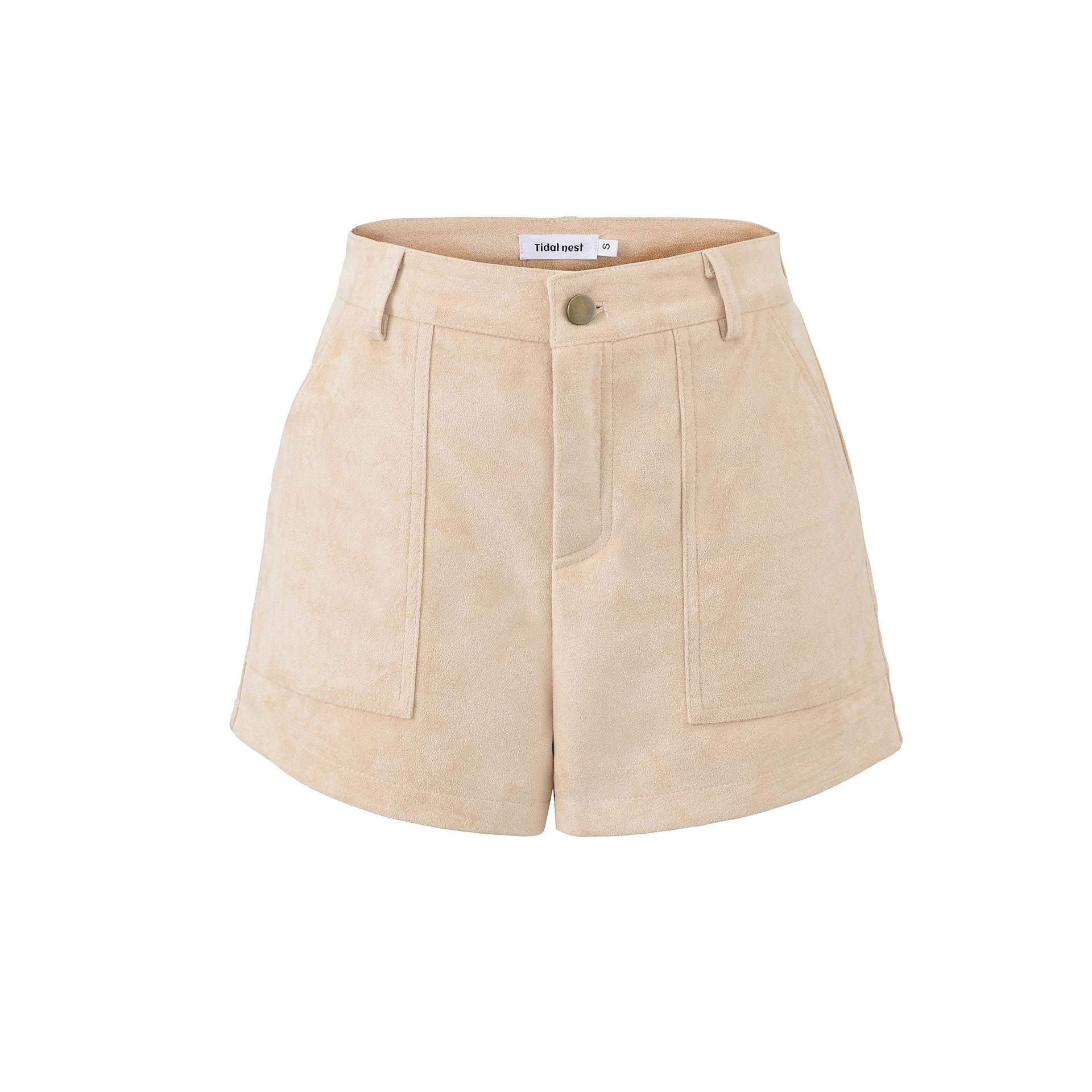 

American Retro Suede Cargo Shorts with Wide-Leg, Slimming Fit, Big Pockets, and Three-Quarter Length Small покинуть белый