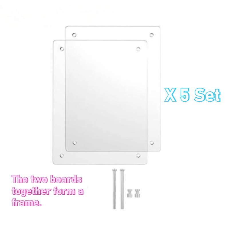 5 Set Acrylic Pressed Flower Frame Transparent Plant Specimen Photo Frame Double Acrylic Frames Handmade DIY Dry Flowers Decor