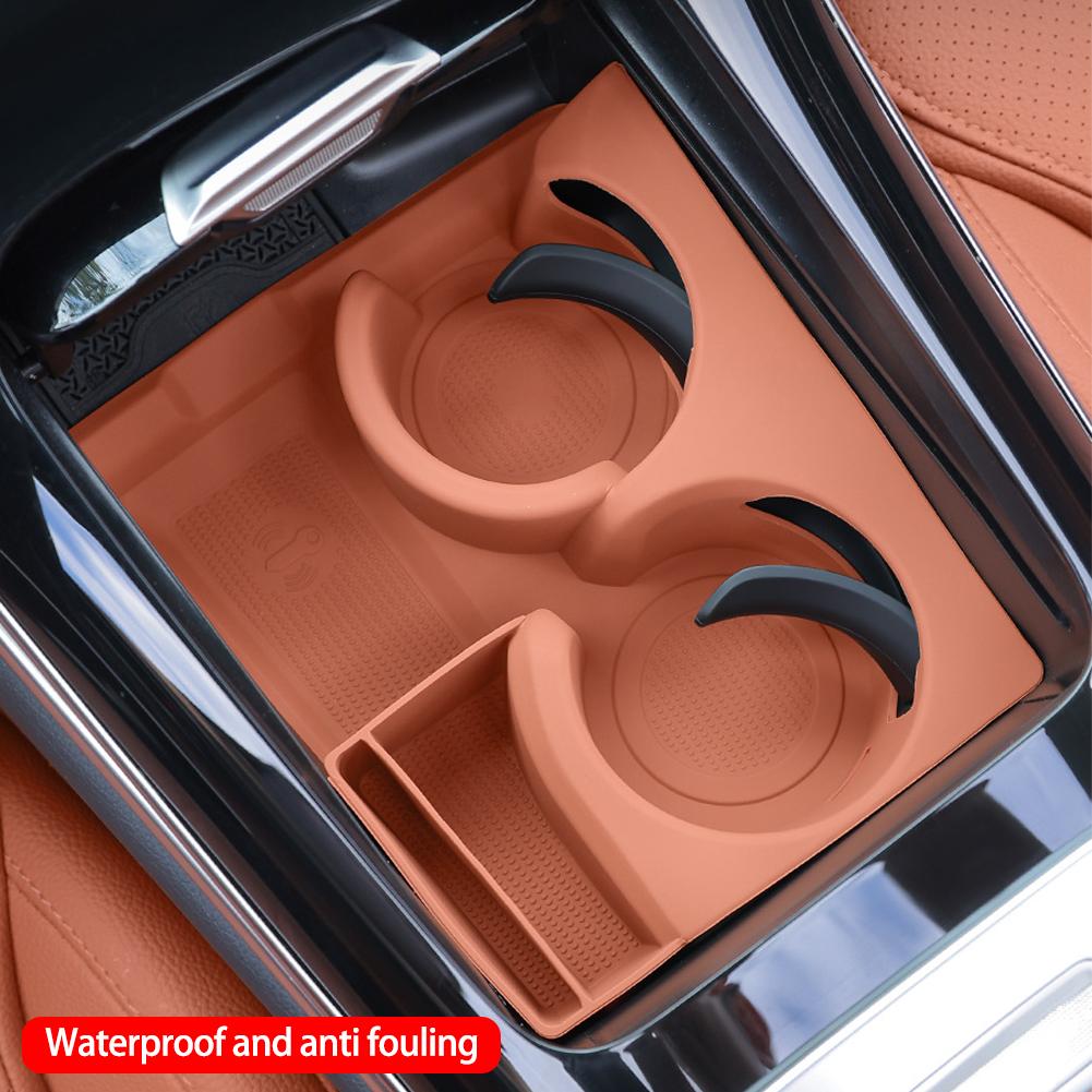 Car Central Console Silicone Water Cup Holder Waterproof Protective Pad Cover For Mercedes Benz C Class W206 GLC X254 2025-2025