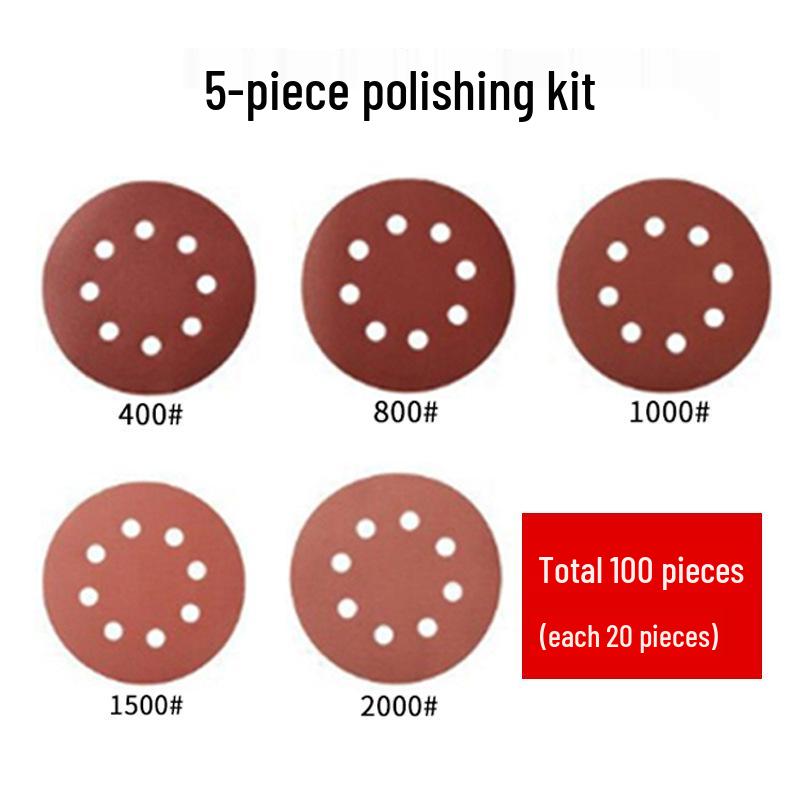 5-inch 8-Hole Red Sandpaper 125MM for Wood Sanding