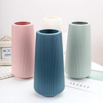 Vasos de flores de mesa de grande capacidade de 30 cm Vaso de plástico nórdico Decoração de sala de casa Enfeites de mesa para arranjos de flores