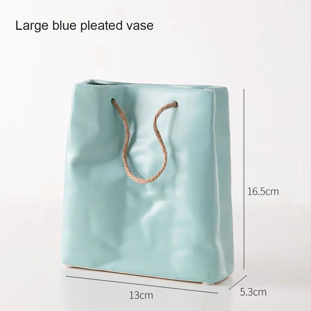Keramikvase Nordisch Kreatives Einkaufstaschendesign Handtasche Trockenblumenarrangement Einfache Wohnzimmer Simulation Dekoration