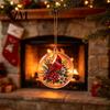 Acrylic Holiday Hanging Ornaments Christmas Ornament, Double Side Printed Santa Pendant for Tree Window, Indoor Outdoor 2D Flat Festive Decor
