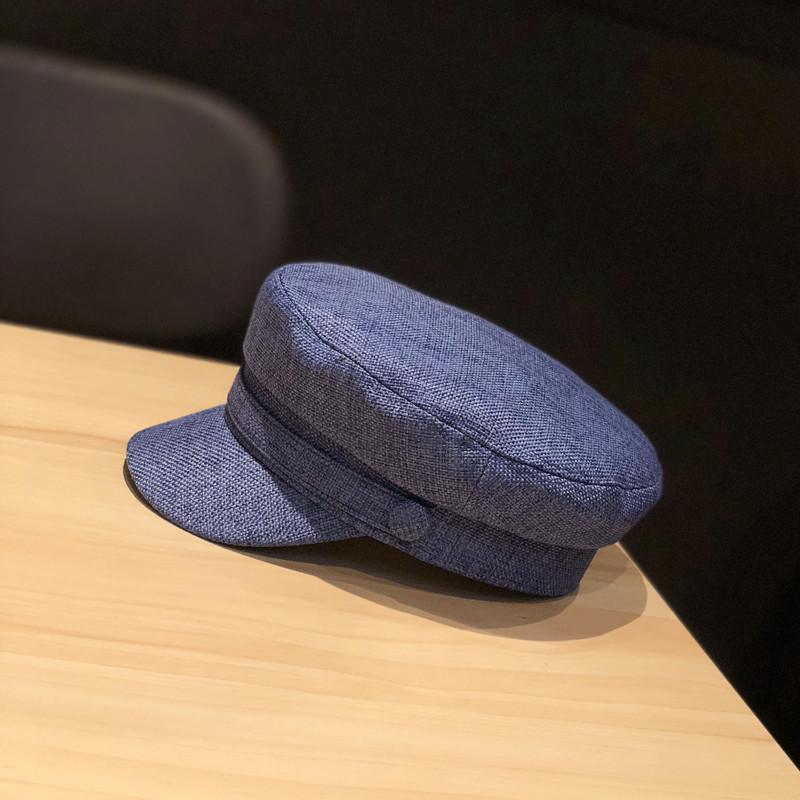 Unisex Vintage Linen Military Cap Breathable Adjustable Newsboy Hat for Daily Outdoor Octagonal Hats