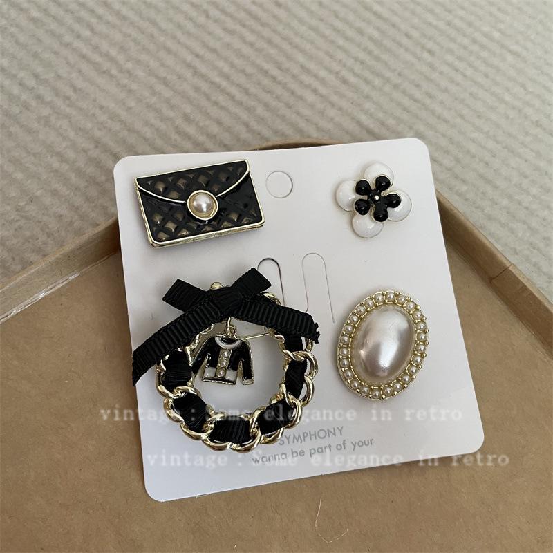 Vintage Distressed Brooch Set: Coco Style Corsage Pin Collection