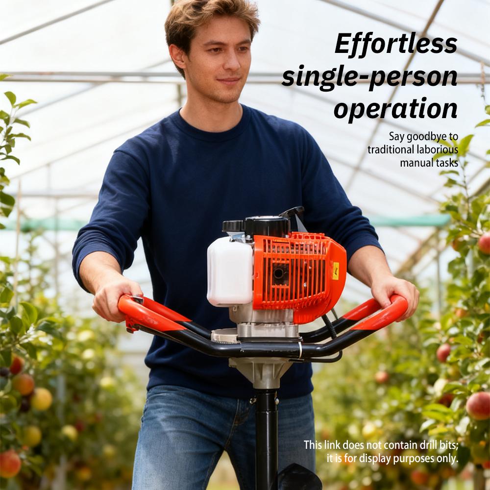 Mașină multifuncțională de săpat gropi pentru stâlpi pe benzină 51,7cc Burghiu de pământ Auger de grădină Auger pentru plantarea copacilor Mașină de săpat găuri (Fără burghie)