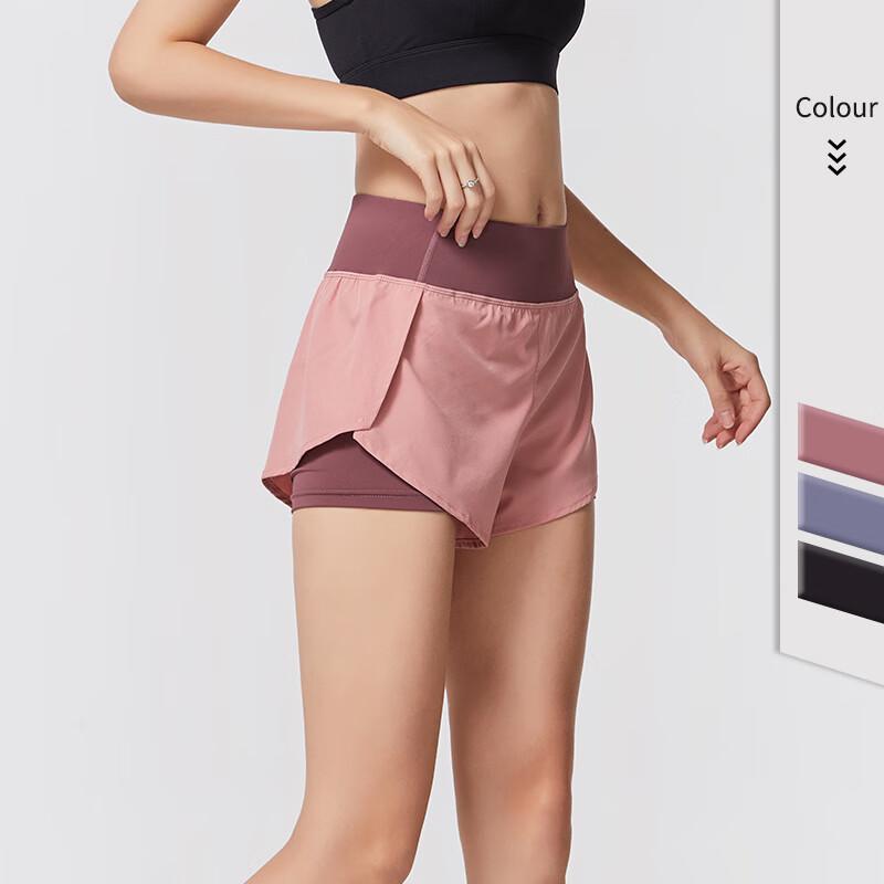 Women's Fake Two-Piece Sports Shorts