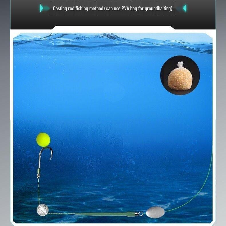 Montaje de Pesca de Fondo para Carpa con Micro-Plomo y Perla para Lago, Embalse y Pesca Salvaje