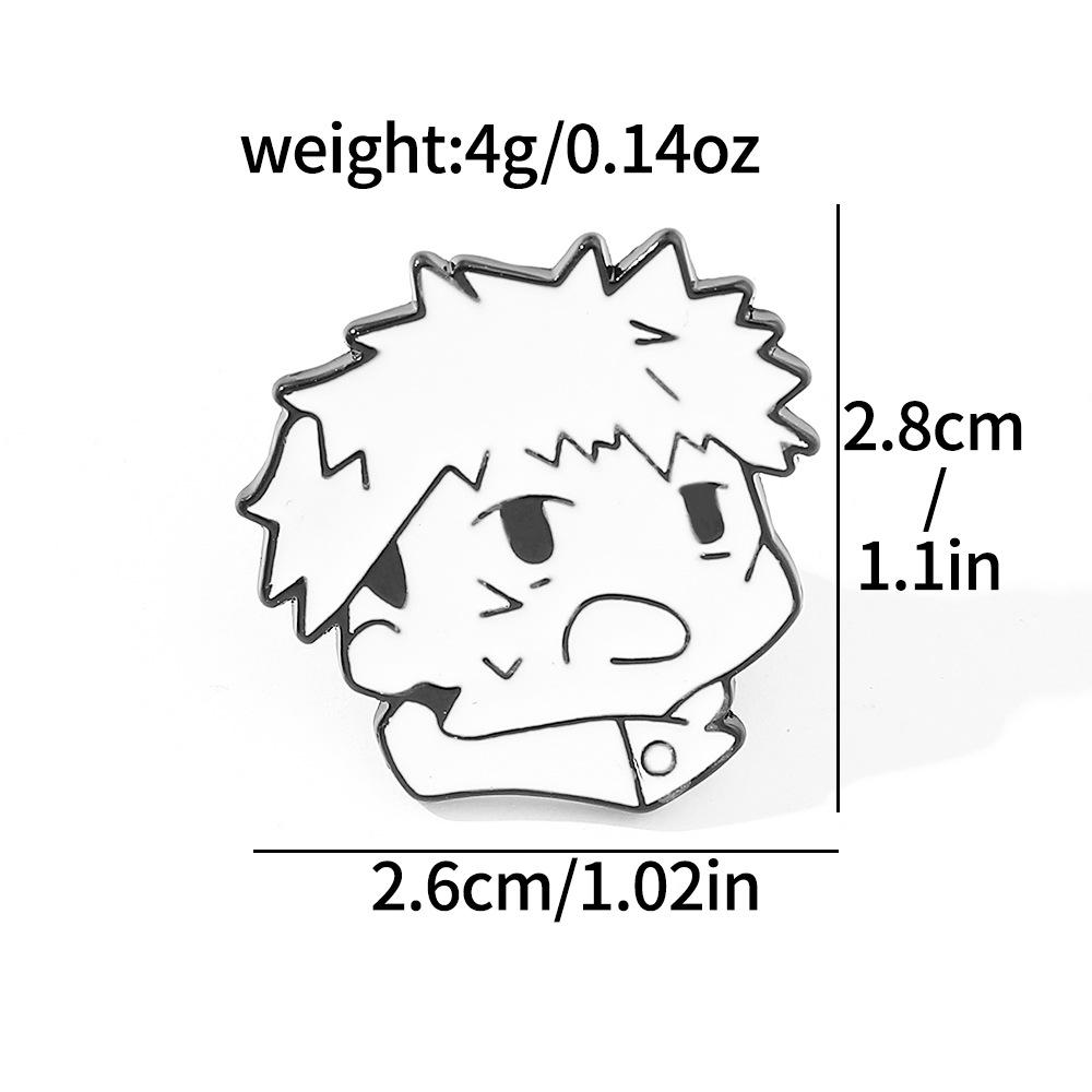 O version of cute creative personality spell back to fight metal badge knotweed Youren double-sided night stall brooch accessories