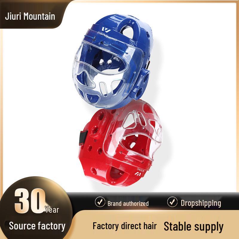 Jiuri Mountain Sports Karate & Taekwondo Helmet with Face Shield - Protective Gear for Training and Sanda