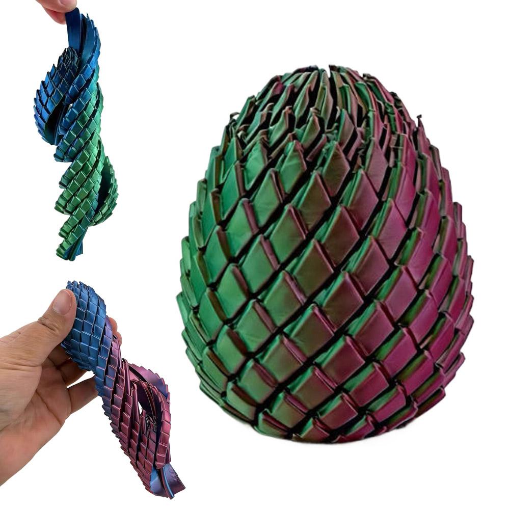 3D Printed Dragon Egg Stress Toy Articulated Stretching Sensory Fidget Toy Deformable Dragon Egg Gift for Kids Adult Fidgets