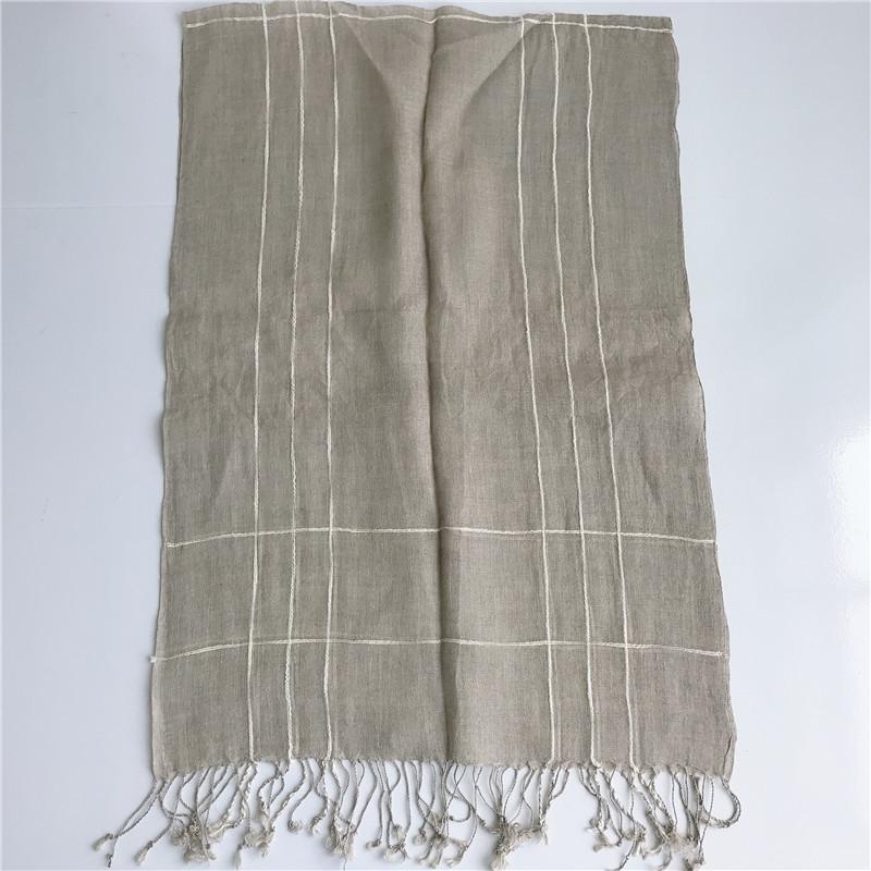 Spring And Summer New Women Pure Linen Scarf Summer Thin Versatile Breathable Shawl Tassel Linen Scarves