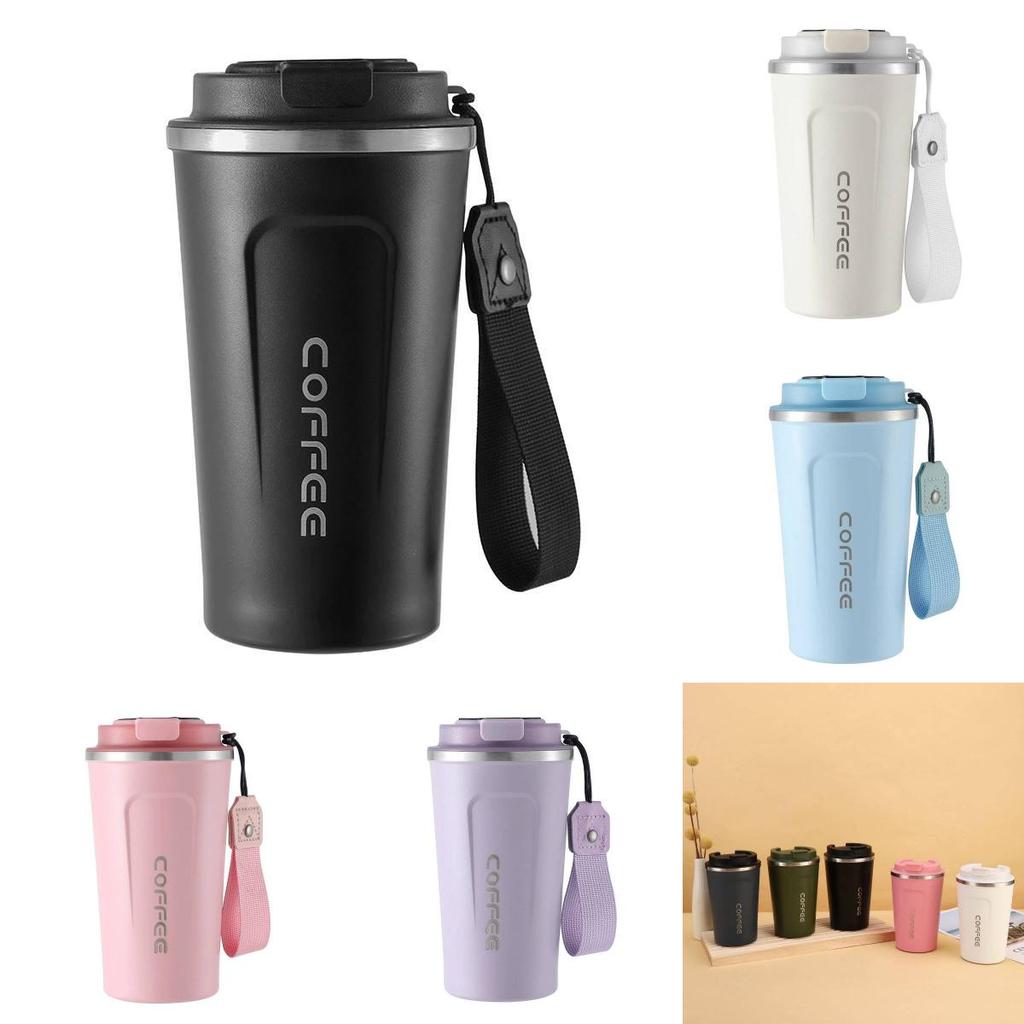 Insulated Travel Coffee Tumbler With One Hand Drink Design For Caf And Car Use