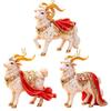 Set di Ornamenti Appesi Capra Brillante Decorazione Animale Piatta 2D da Appendere Decorazione Festa Festiva
