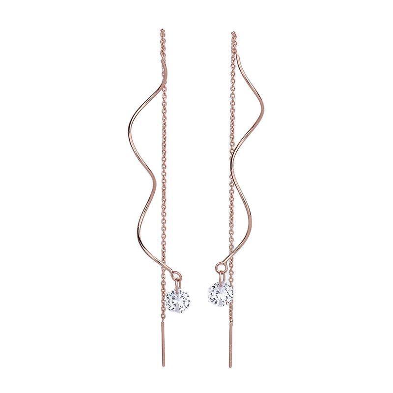 

Довгі кручені цирконні сережки Модні сережки з китицями Студентські жіночі підвіски для вух