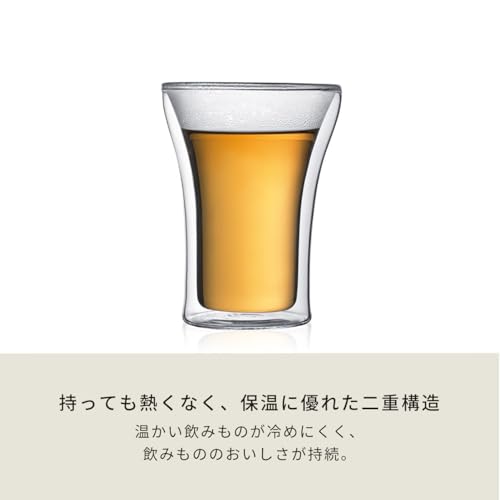 BODUM ASSAM Double-Walled Glass Tumbler, 200ml, Set of 2. Features: Insulated construction, heat-resistant glass, microwave, oven, dishwasher, and fre