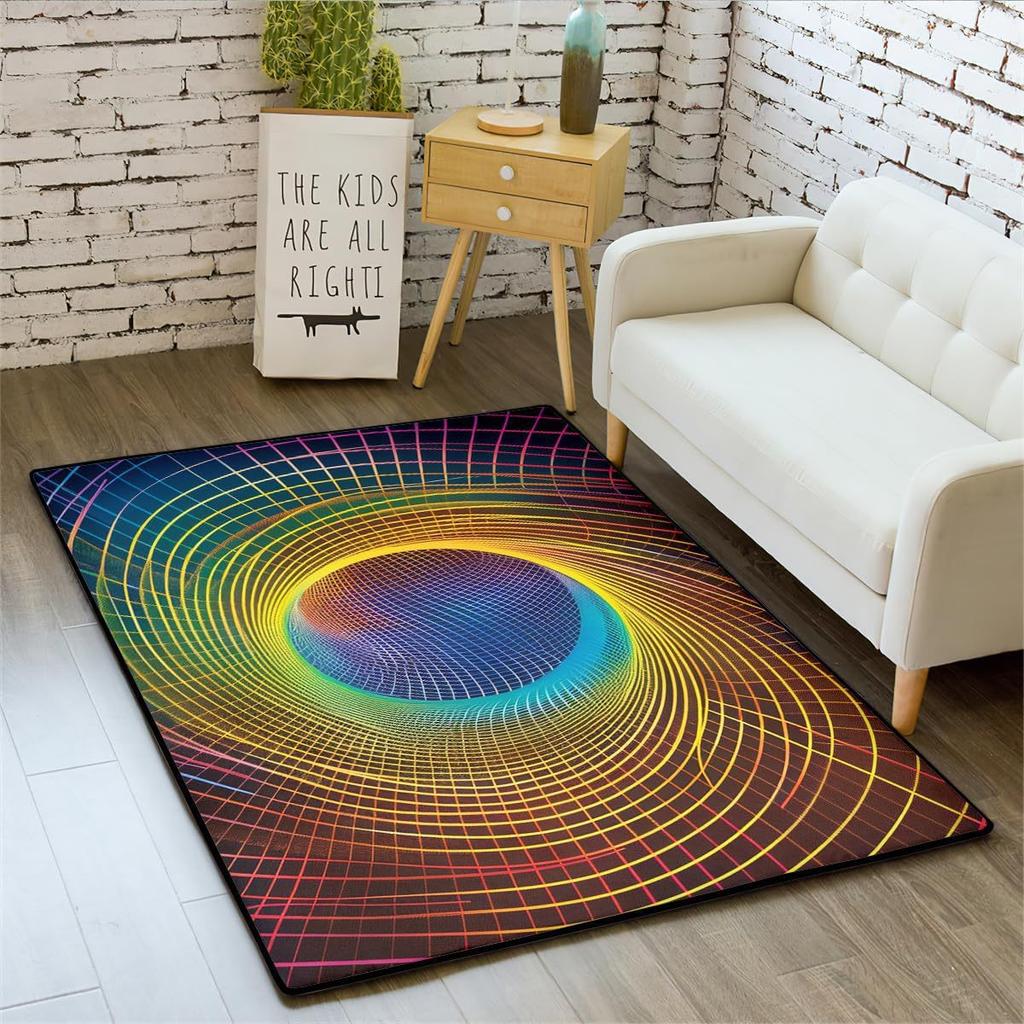 3D Optical Illusion Living Room Carpet Bedroom Living Room Anti-slip Floor Rug Soft Hallway Kitchen Floor Mats Home Decoration