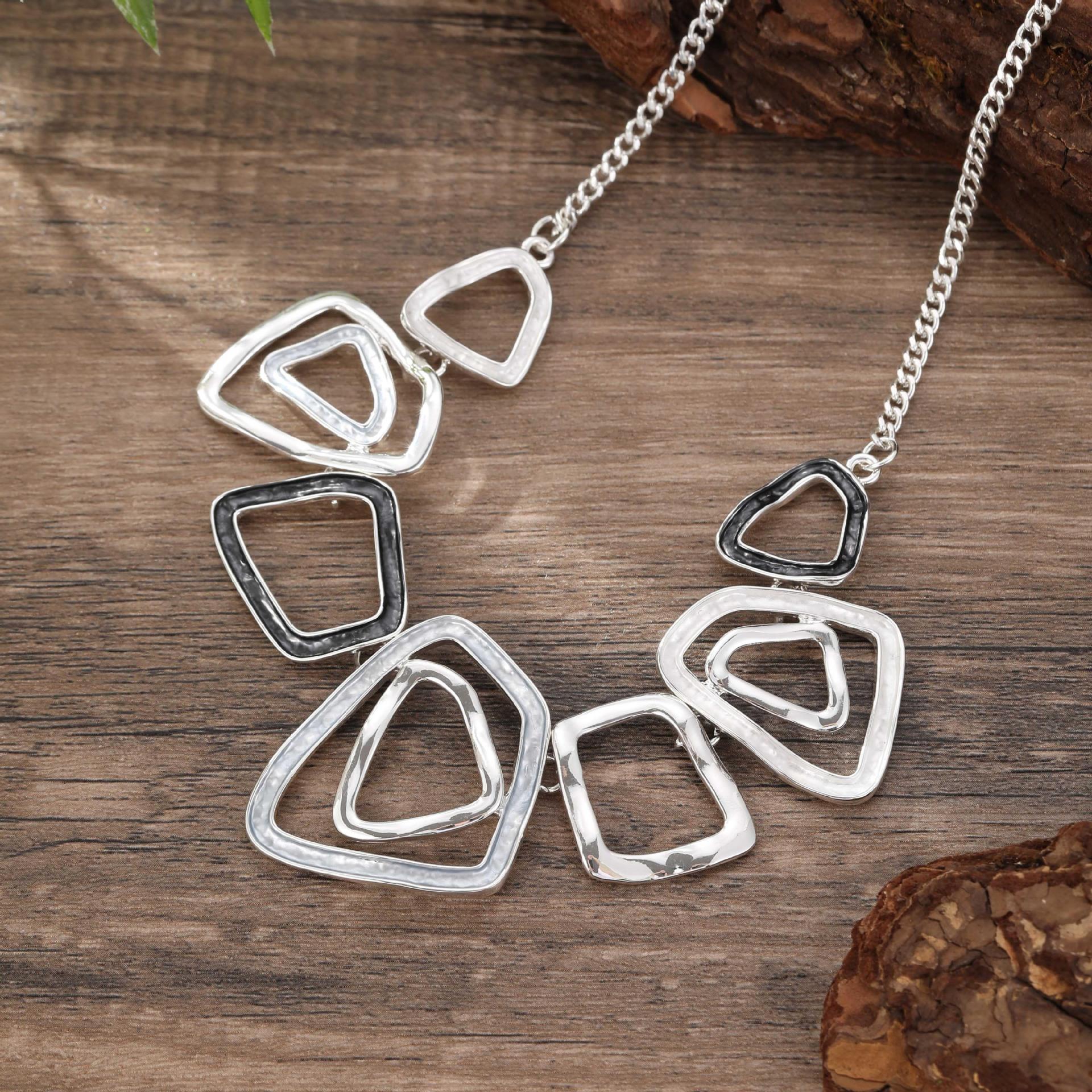 

Новое цветное масло, полая геометрическая квадратная подвеска, персонализированное женское преувеличенное квадратное ожерелье