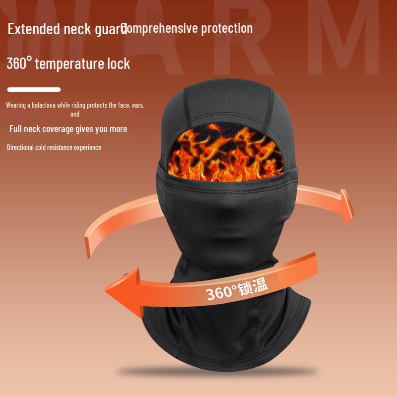 Cross-Border Winter Plus Velvet Warm Balaclava: Anti-Freeze Ski Mask, Cycling Windproof Hood, Neck Warmer.