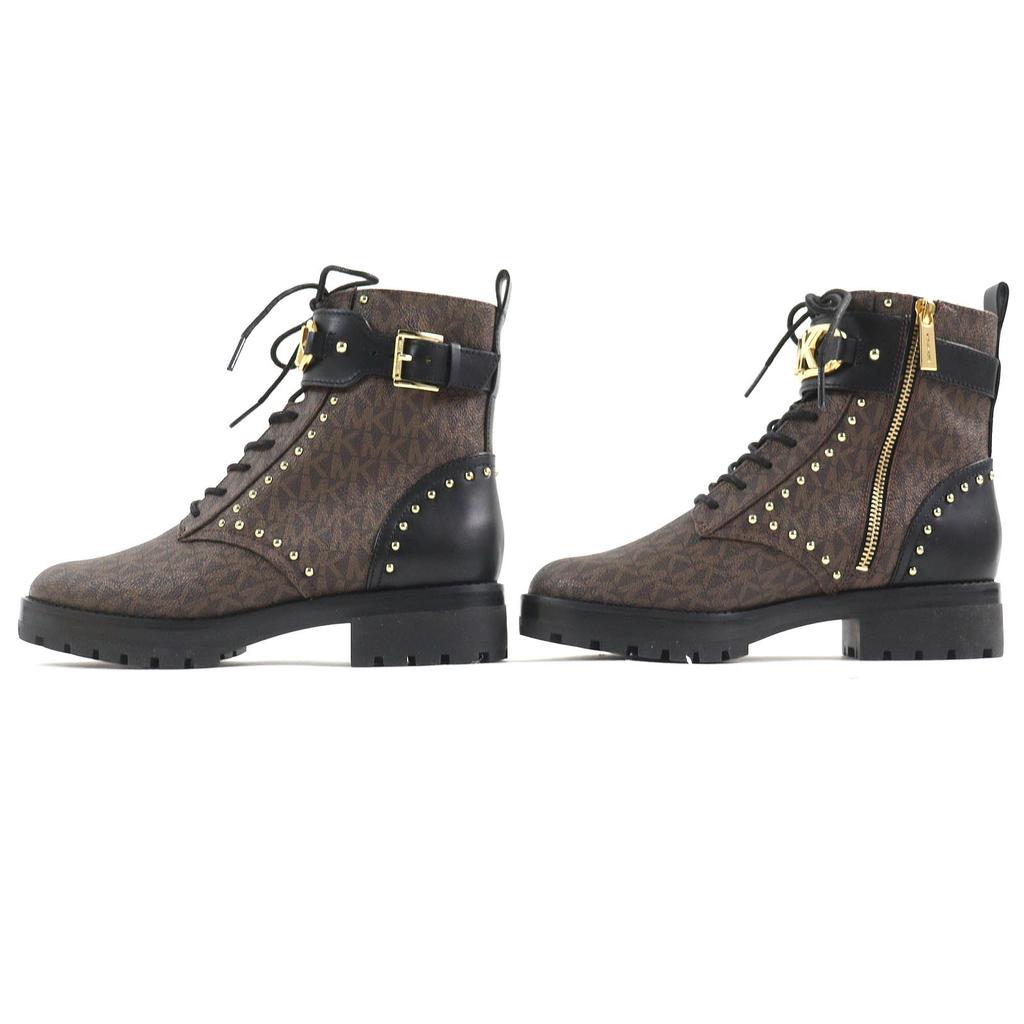 Pristine Michael Kors Short Boots  Combat Boots Brown Black Synthetic Women 6.5 Used