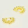 Huitan Metal Gold Color Drop Earrings for Women Fashion Beads Circle Earrings Modern Statement Girls Accessories Jewelry