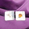Round November Citrine Stone 925 Silver Wife Gift Stud Post Birthday Earrings EE-146-20
