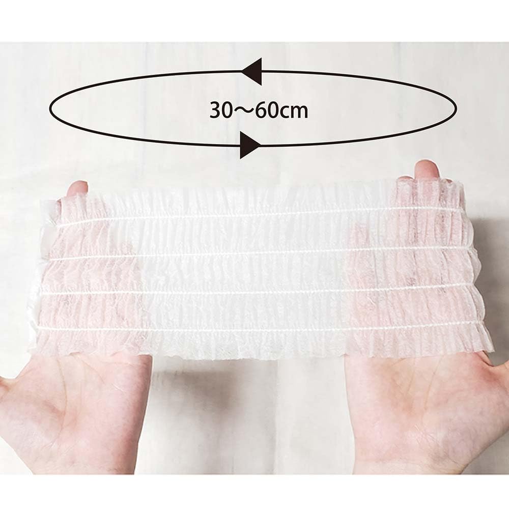 Disposable hair bands individually 100 pieces (white), wrapped,