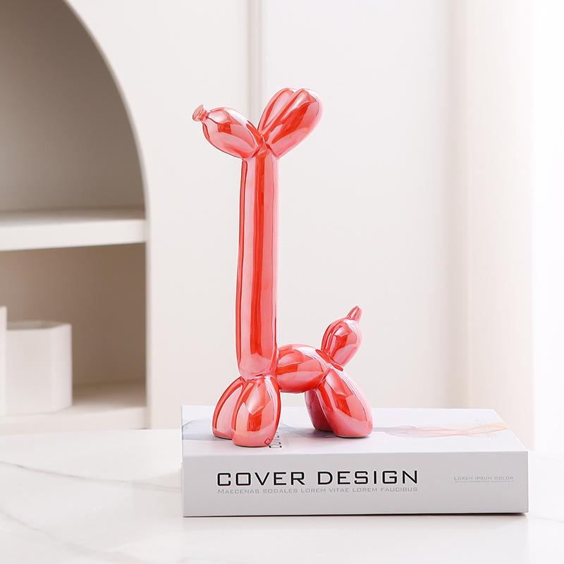 Nordic Luxury Ceramic Balloon Dog Ornament for Home Décor
