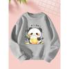 ' Cute Panda Print Sweatshirt - Cozy Winter Warm Long Sleeve Sweater with Adorable Panda Bear Pattern, Soft Round Neck Casual Sweater & Play