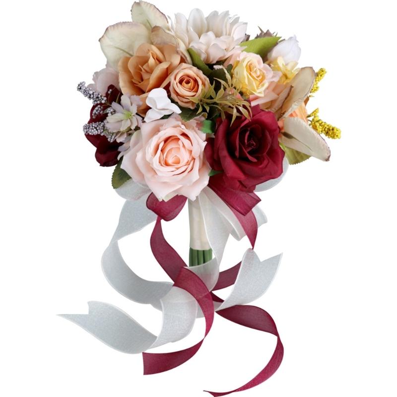 

Realistic Rose Flower Handheld Bouquet for Wedding Elegant Bridal Tossing Bouquets for Bridesmaid Wedding Celebrations 1