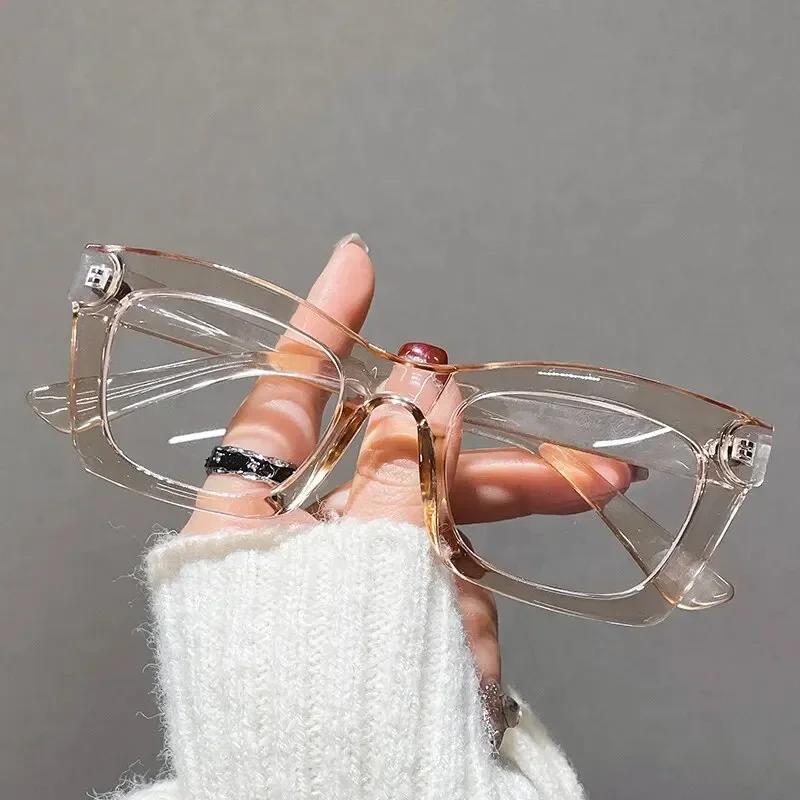 Japanese Korean Square Frame Glasses Women Retro Harajuku Eyeglasses Clear Reading Spectacle Blue Light Blocking Eyewears