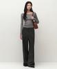 MUSINSA STANDARD WOMAN Women'S Pinstripe Deep Tuck Wide Slacks [Gray]