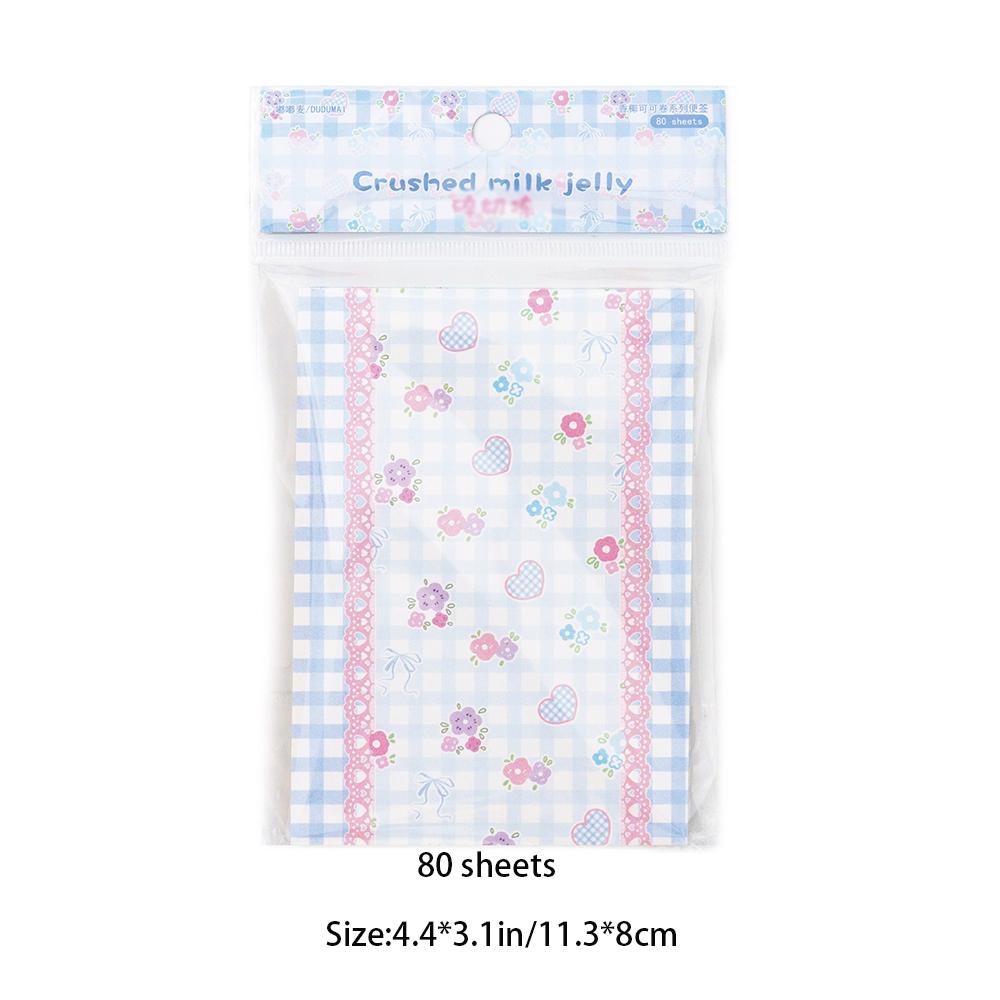 80 sheets Fragmented pastoral style sticky note paper, European and American floral style hand tent base material
