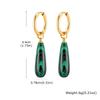 Women's Amethyst Teardrop & Tiger Eye Malachite Gold Earrings