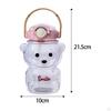 Bear Straw Bottle, Water Bottle with Straw, Cartoon DIY Drinks, Adjustable Straps Beverage, Portable