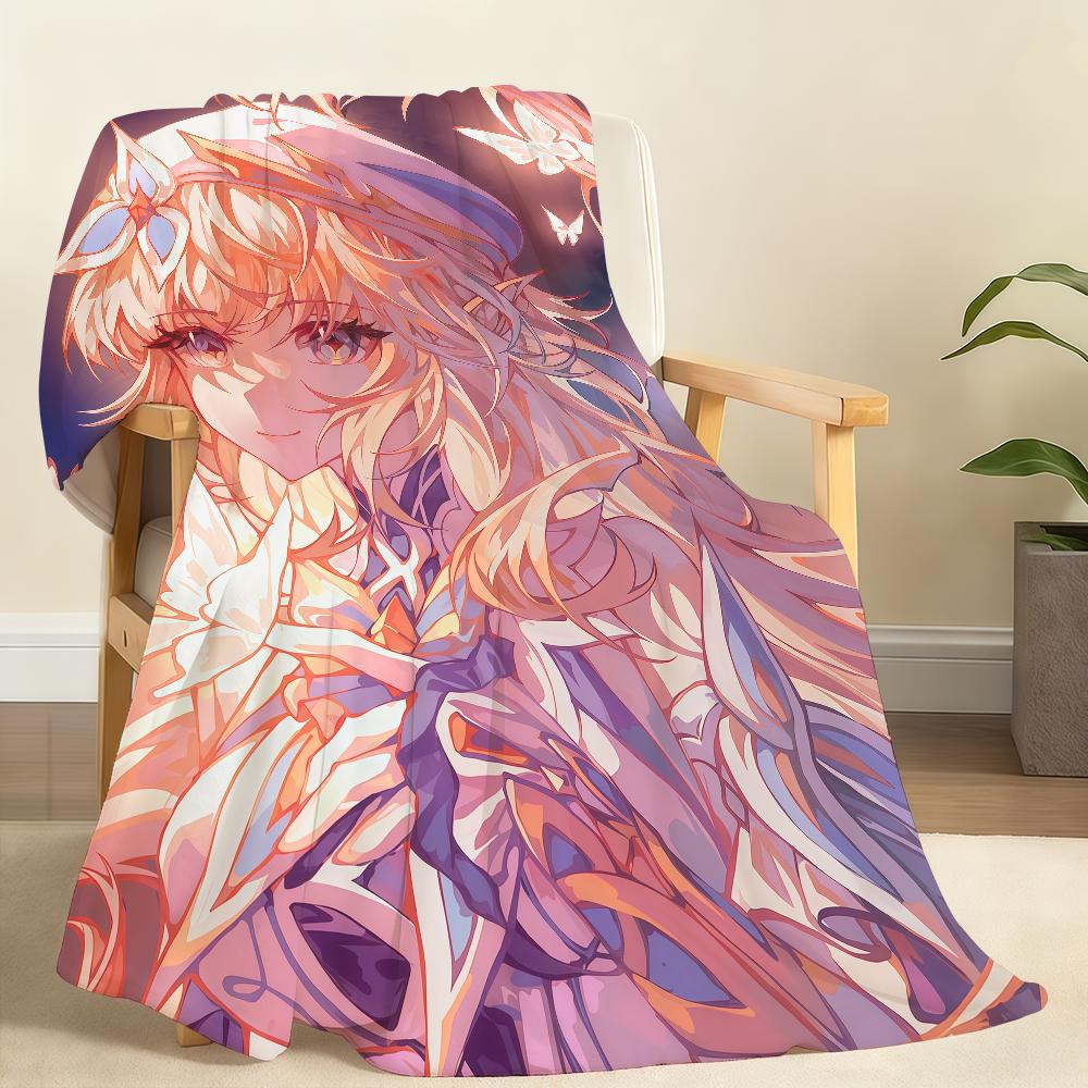 Nicole Reeyn Genshin Impact Blanket Soft Throw Blanket for Home Bedroom Bed Sofa Picnic Travel Office Rest Cover Blanket Gift
