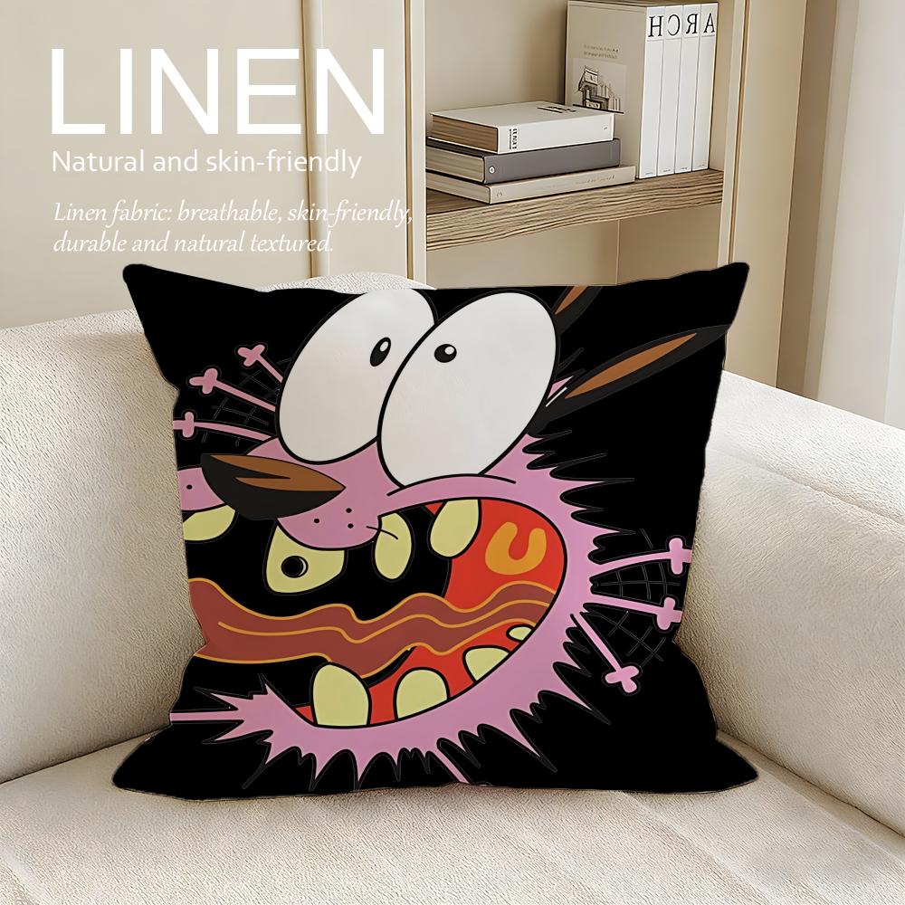 Animation Courage Dog Cushion Cover Pillowcase Set Pcs X X Breathable Washable Sofa Cushion Cover