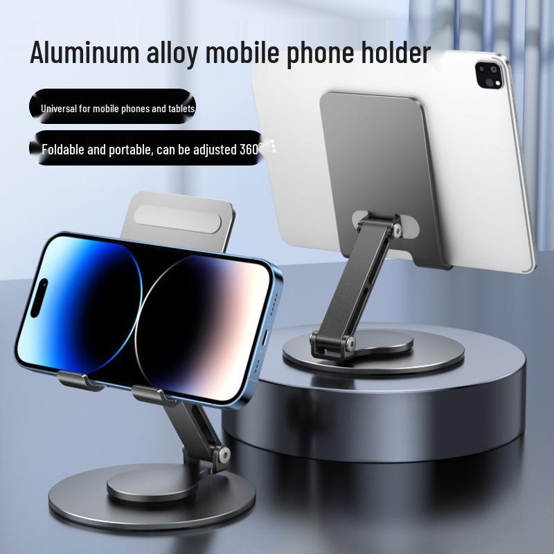 Rotating Aluminum Phone & Tablet Stand - Portable, Folding, Adjustable