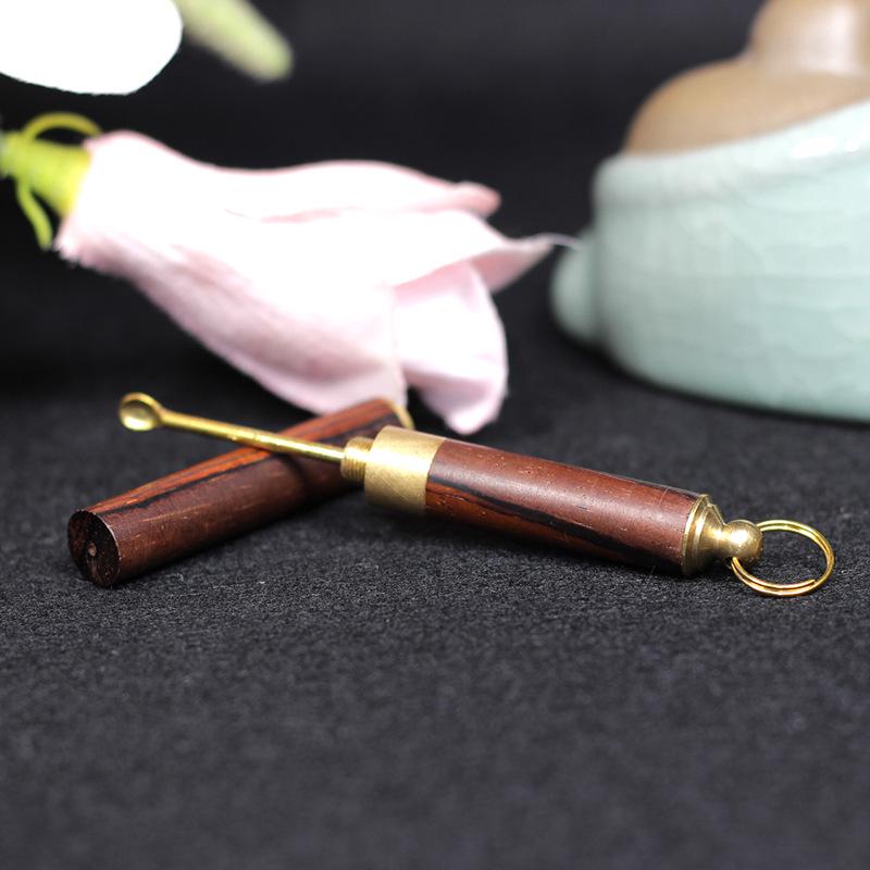 Wooden Ear Pick and Keychain Pendant - Adult Ear Cleaning Tool with Car Keychain