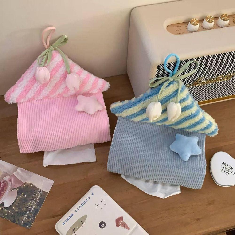 Space Saving Tissue Holder House Shape Tissue Box Cute Tissue Bag