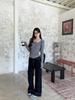 Chic Korean Grey One-Shoulder Bow T-shirt for Women - Sweet and Spicy Spring/Autumn Style