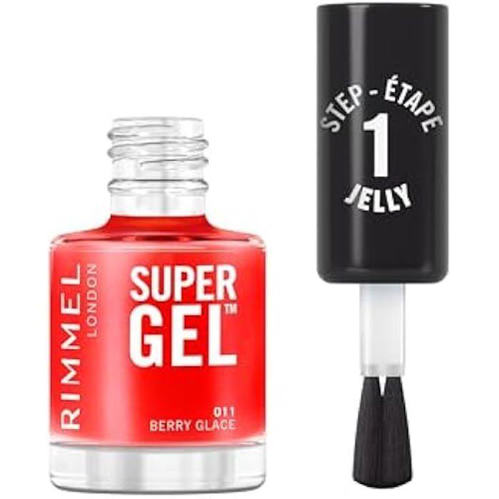 Vernis à ongle - RIMMEL - Super Gel Jelly Gloss - 011 - Berry Glace - 12ml - Fini professionnel