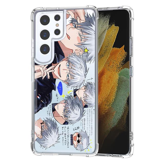 Transparent Phone Case For Samsung S10 S20 Fe S21 S22 S8 S9 Plus S21ultra Shockproof Cover Japan Anime Jujutsu Kaisen Shell Capa