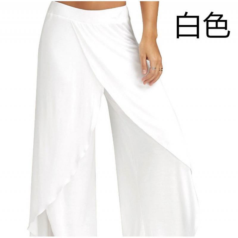 High Waist Wide Leg Yoga Pants for Women Lightweight Breathable Loose Fit Stretchy Workout Trousers with Side Slit and Elastic Waistband