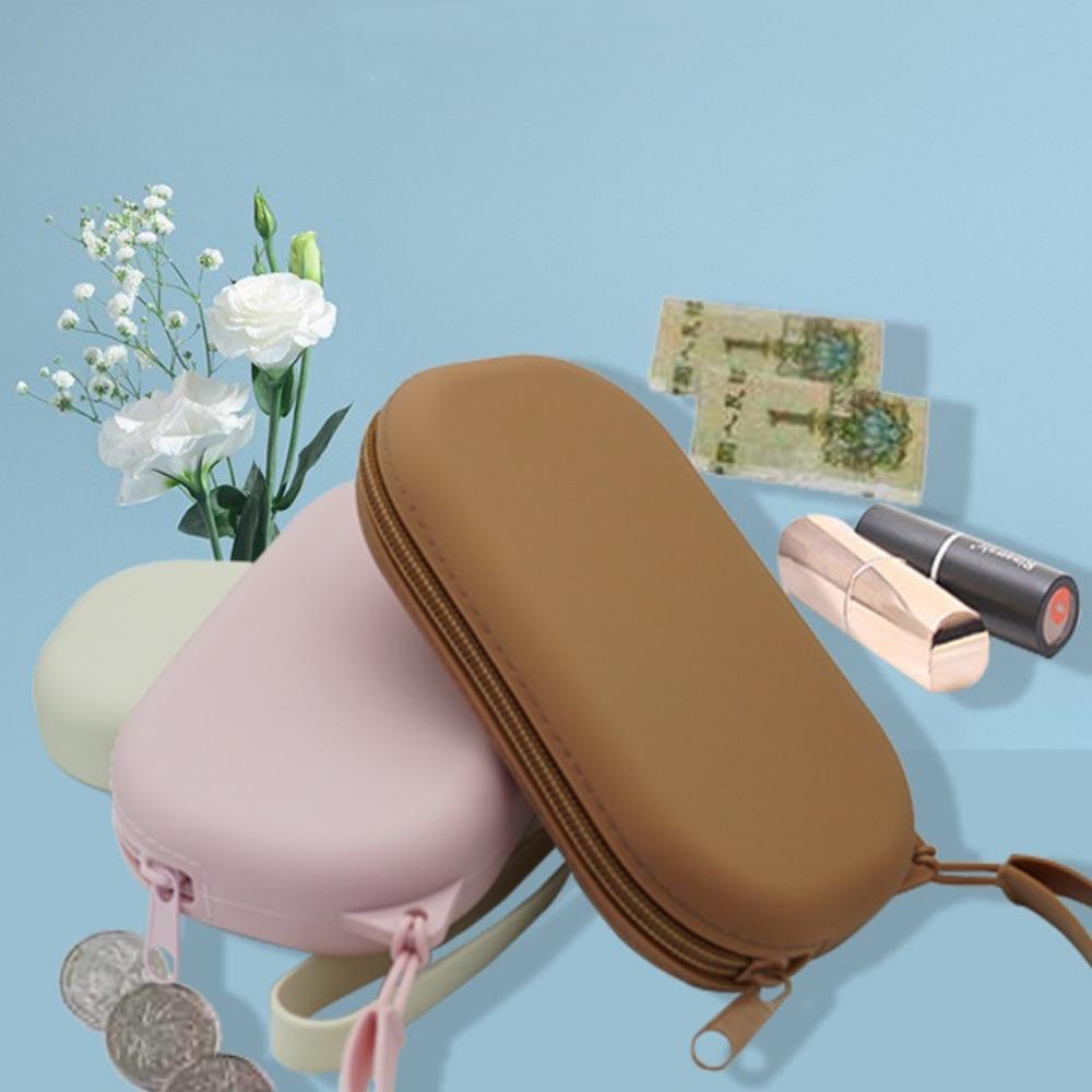 Silicone Cosmetic Storage Bag with Zipper Makeup Brush Holder Portable Makeup Pouch  Women