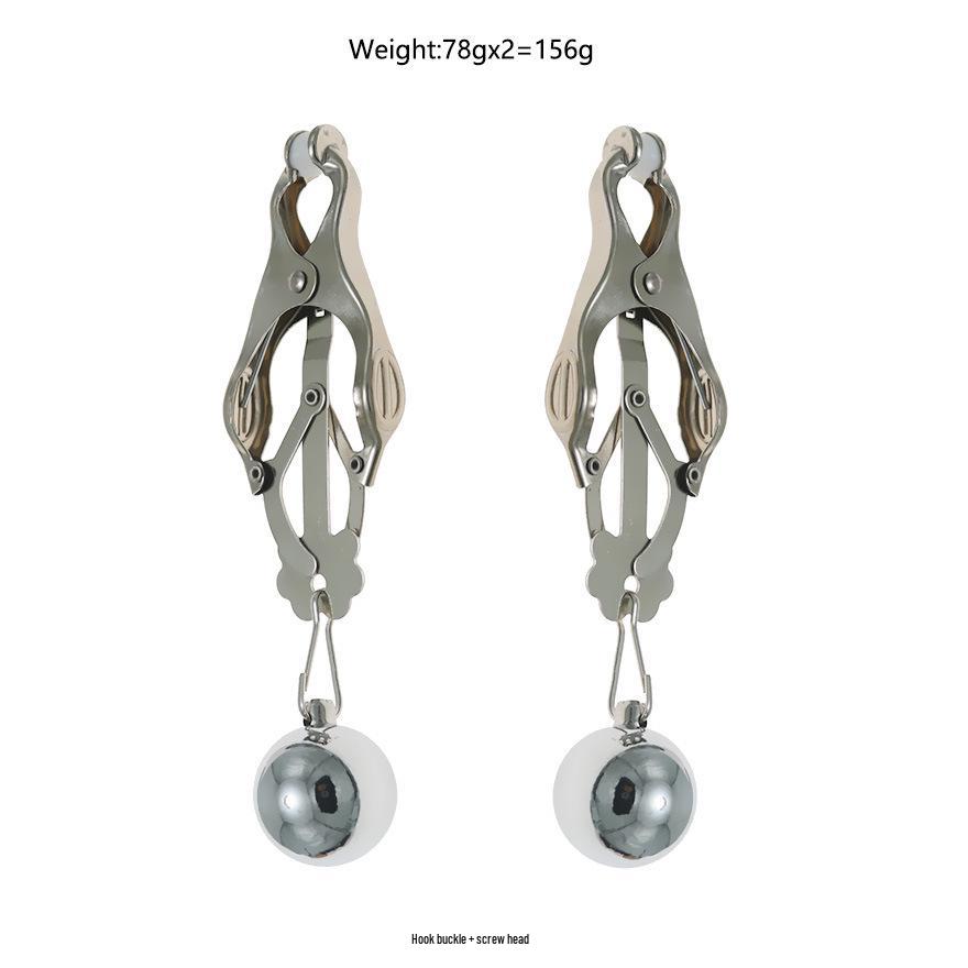 Chaquj Erotic Nipple and Labia Clamps with Gravity Ball Pendant