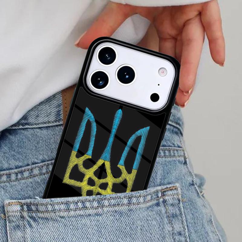 U-kraine Tryzub Flag soft Phone Case for iPhone 17ProMax 12 13 14 15 16e 17 Pro Max Plus Air Cover