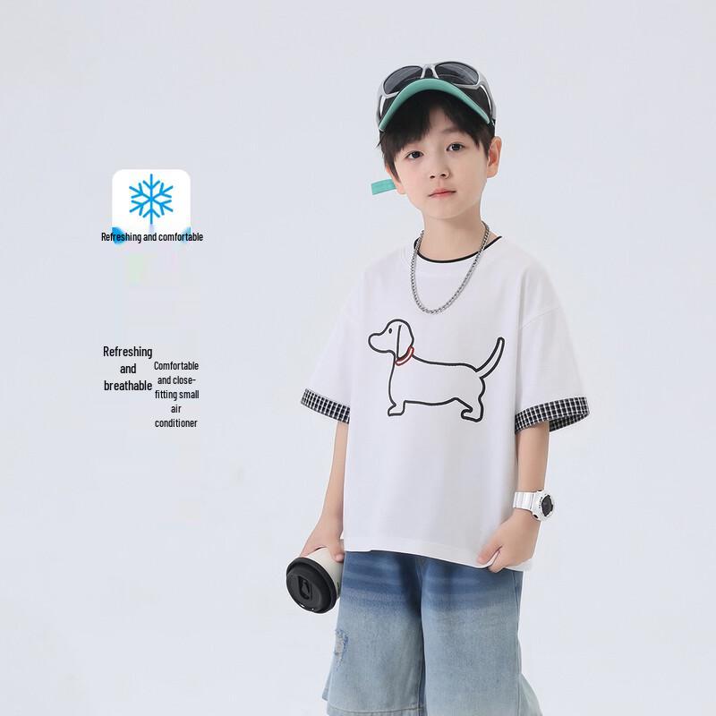 YOYO KIDS Хлопковая футболка с коротким рукавом для мальчиков 110